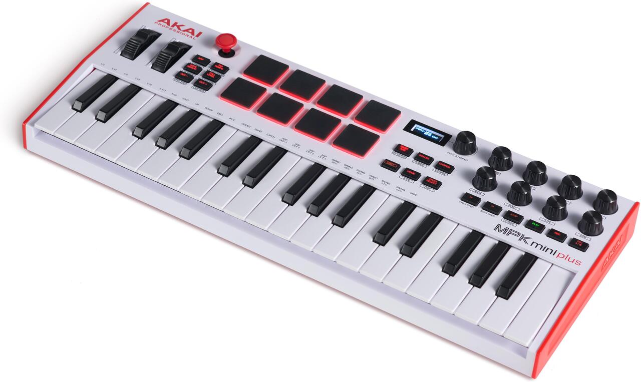 Akai MPK Mini Plus Controller Keyboard In WHITE - Andertons Music Co.